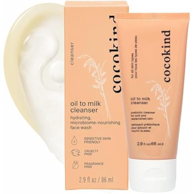 Cocokind OIL TO MILK FACE WASH, OIL BASED CLEANSER AND OIL MAKEUP REMOVER - CLEANSING OIL, CLEANSING MILK AND CREAM CLEANSER FOR FACE - Image 1